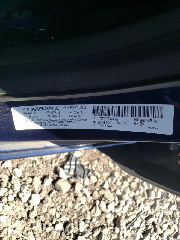 2013 DODGE AVENGER SX 1C3CDZCB9DN626369