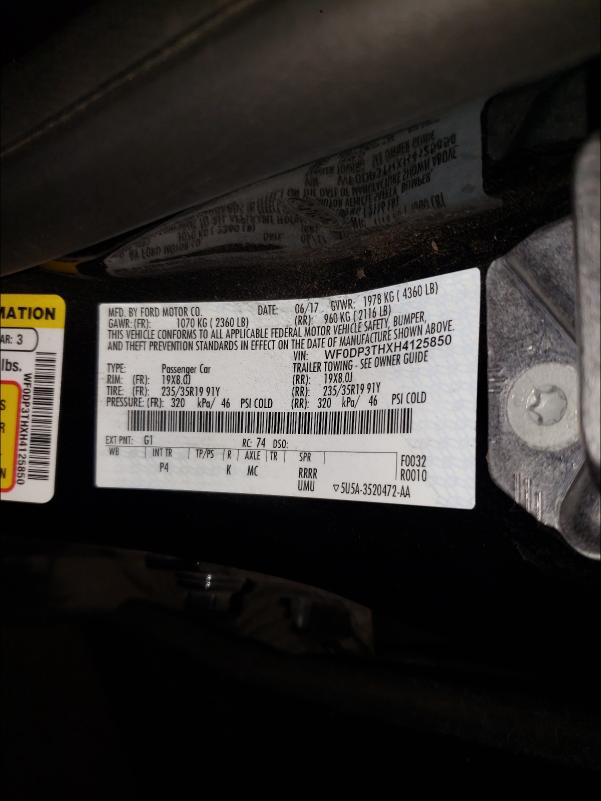 2017 FORD FOCUS RS WF0DP3THXH4125850