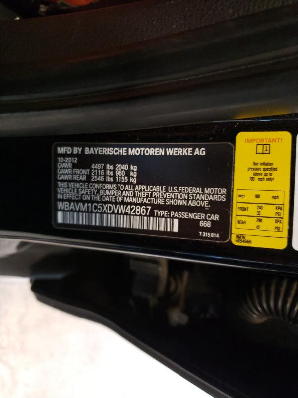 2013 BMW X1 SDRIVE2 WBAVM1C5XDVW42867
