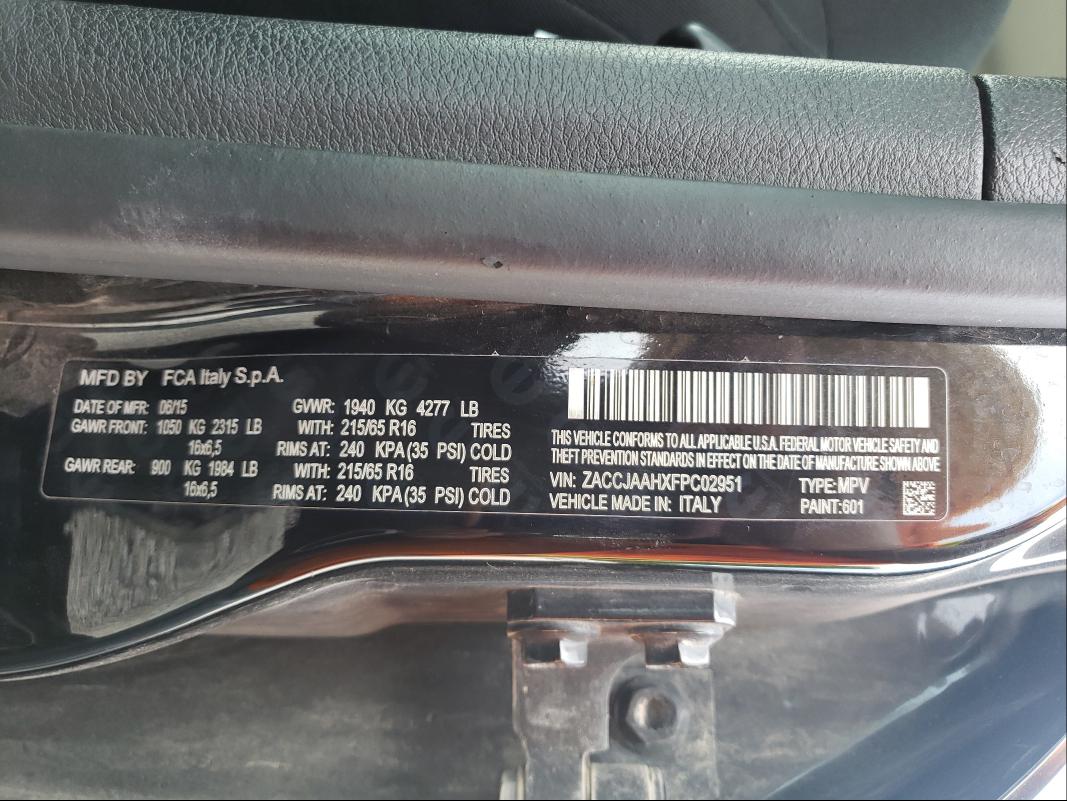 2015 JEEP RENEGADE ZACCJAAHXFPC02951