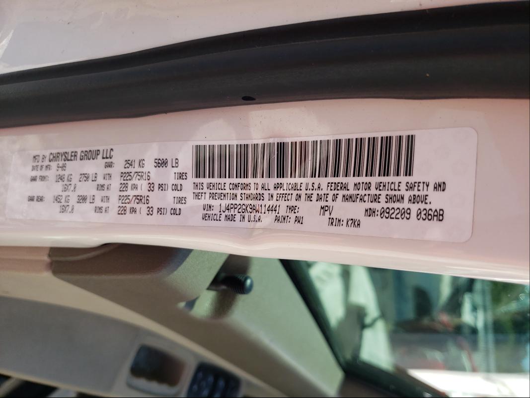 2010 JEEP LIBERTY SP 1J4PP2GK9AW114441