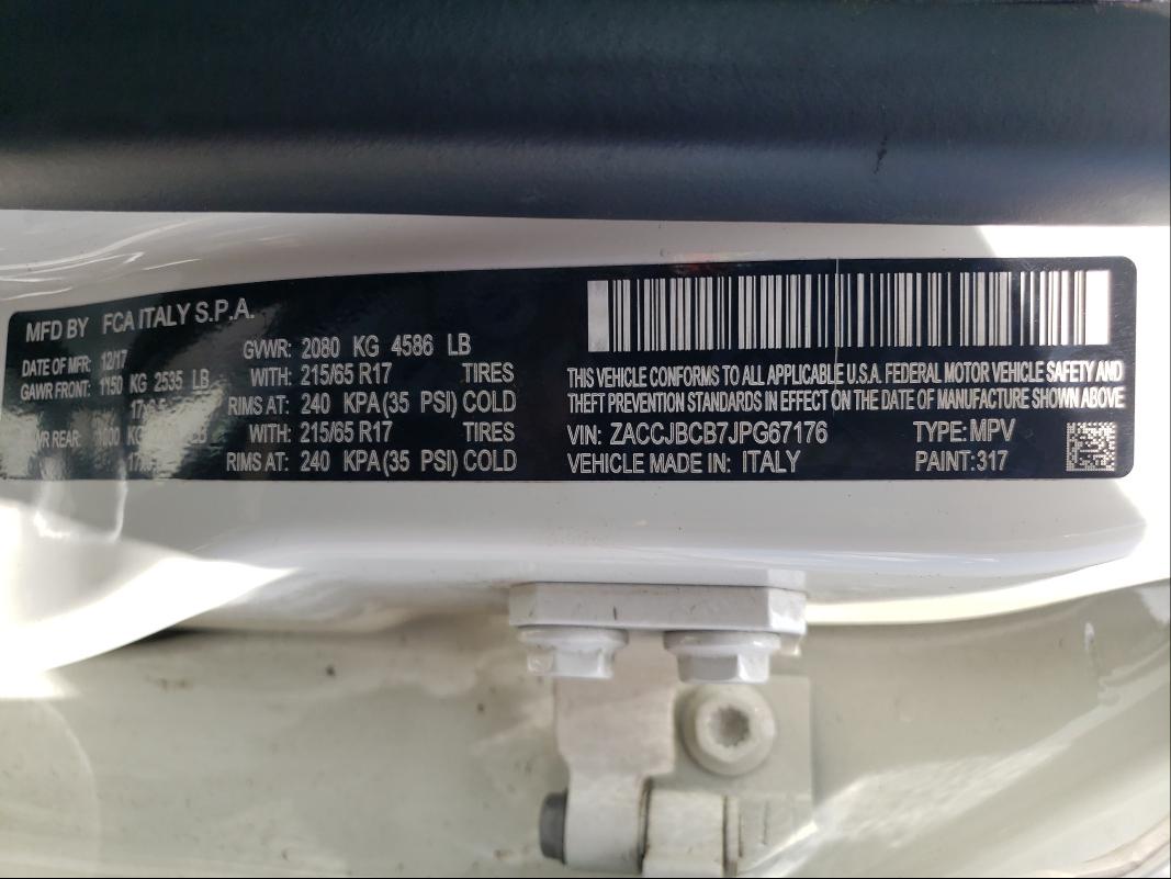 2018 JEEP RENEGADE T ZACCJBCB7JPG67176