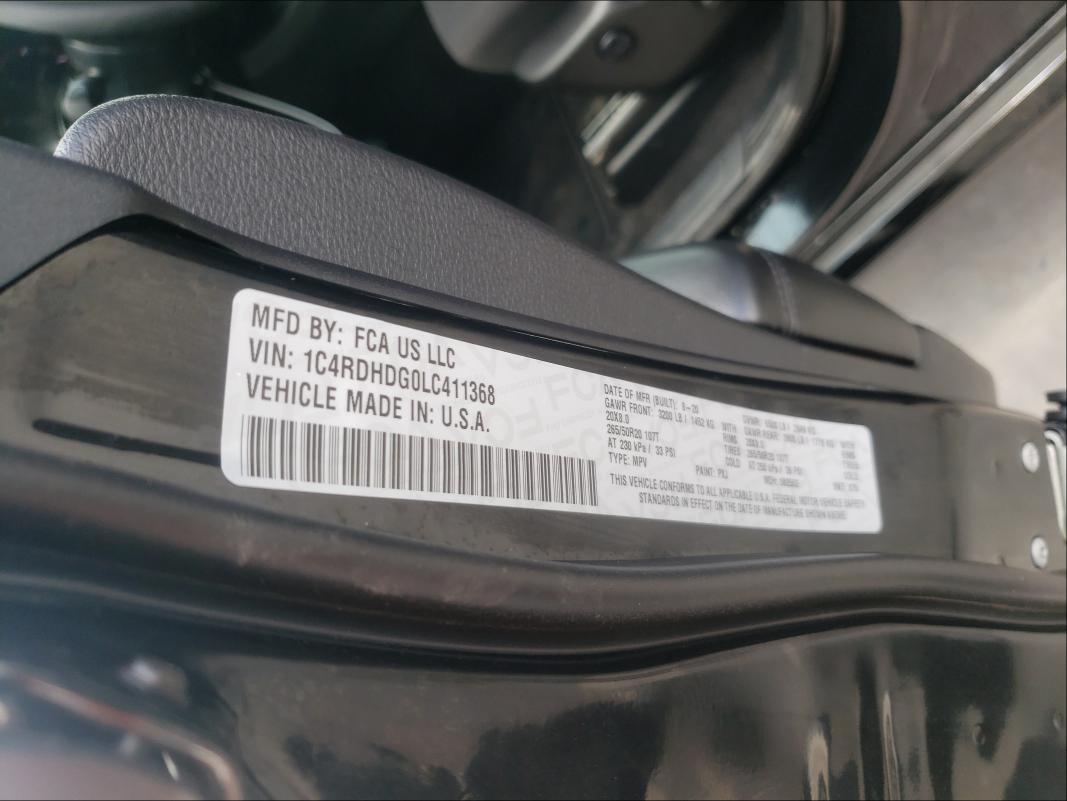2020 DODGE DURANGO GT 1C4RDHDG0LC411368
