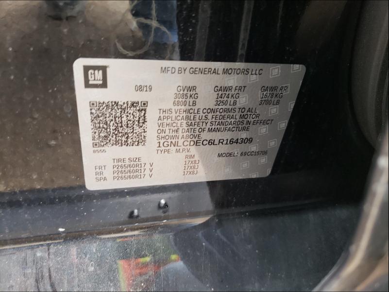 2020 CHEVROLET TAHOE POLI 1GNLCDEC6LR164309