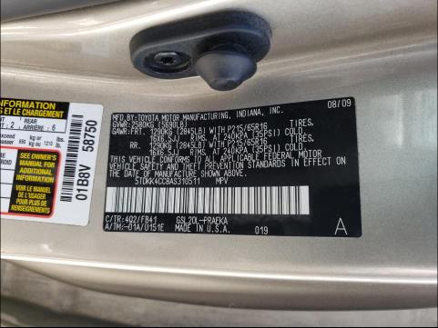 2010 TOYOTA SIENNA CE 5TDKK4CC8AS310511