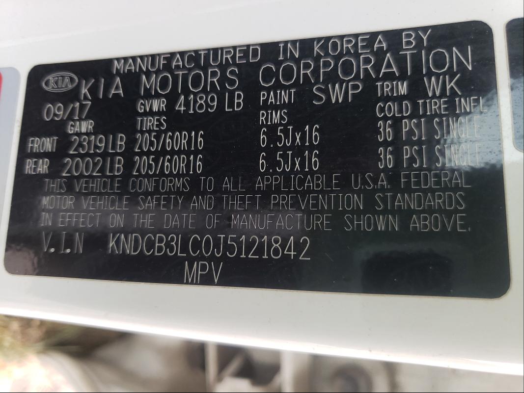 2018 KIA NIRO FE KNDCB3LC0J5121842
