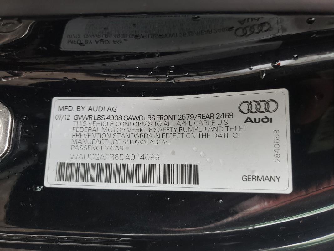2013 AUDI S5 PREMIUM WAUCGAFR6DA014096