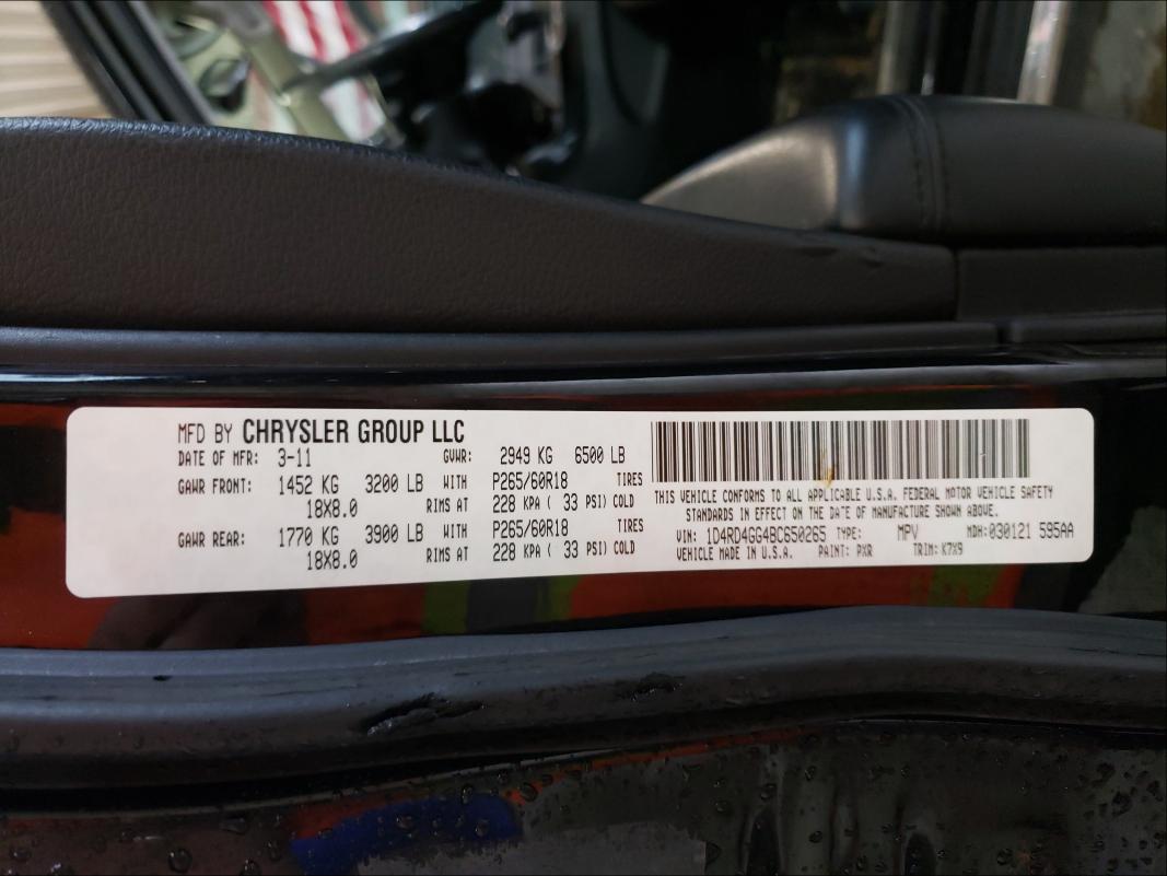2011 DODGE DURANGO CR 1D4RD4GG4BC650265