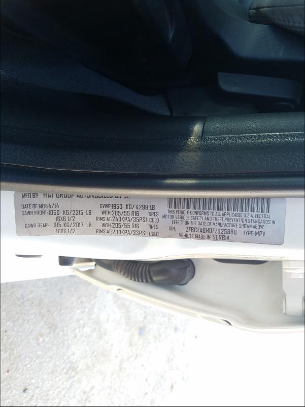 2014 FIAT 500L EASY ZFBCFABH0EZ025880