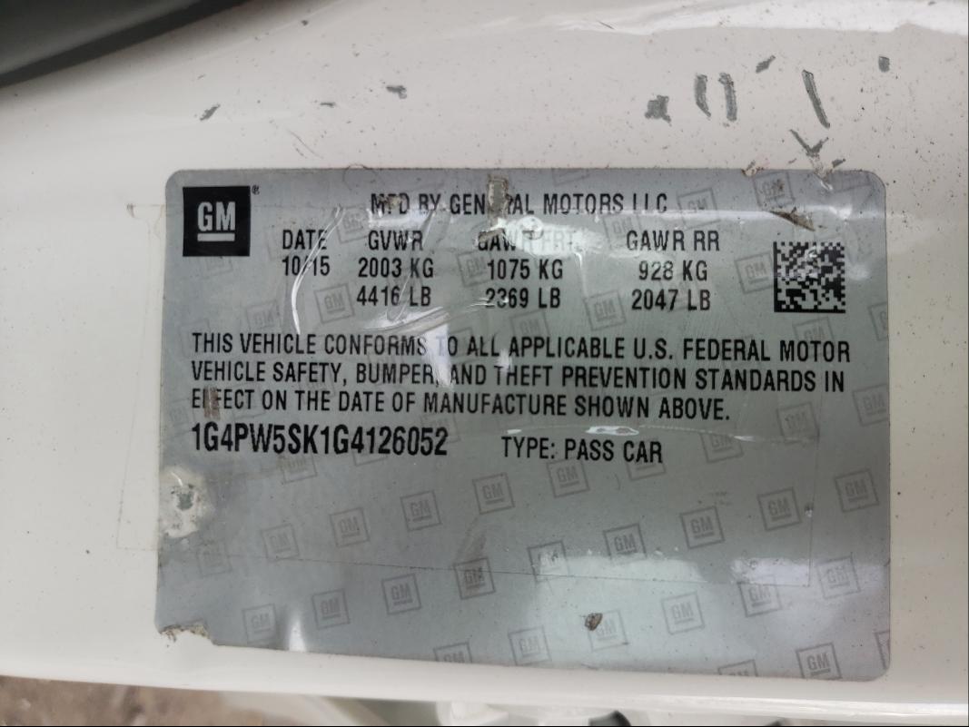 2016 BUICK VERANO SPO 1G4PW5SK1G4126052