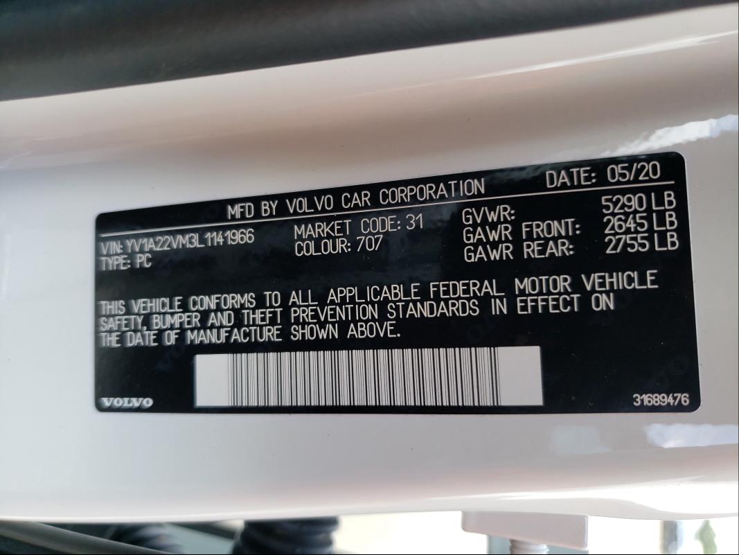 2020 VOLVO V90 T6 R-D YV1A22VM3L1141966