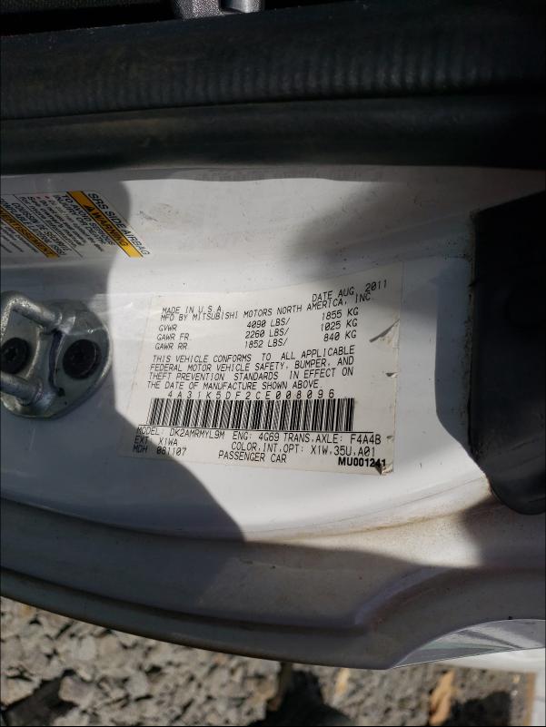 2012 MITSUBISHI ECLIPSE GS 4A31K5DF2CE008096