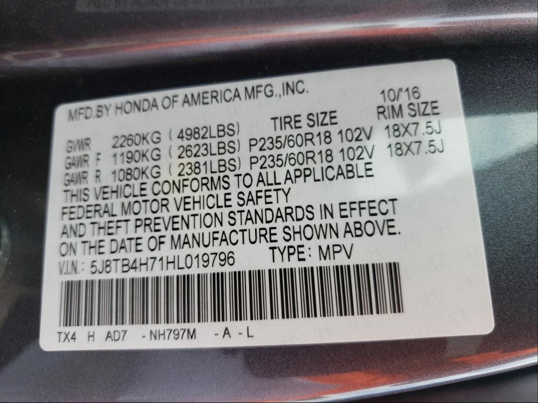 2017 ACURA RDX ADVANC 5J8TB4H71HL019796