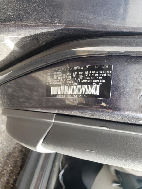 2012 SUBARU TRIBECA LI 4S4WX9KD1C4401883