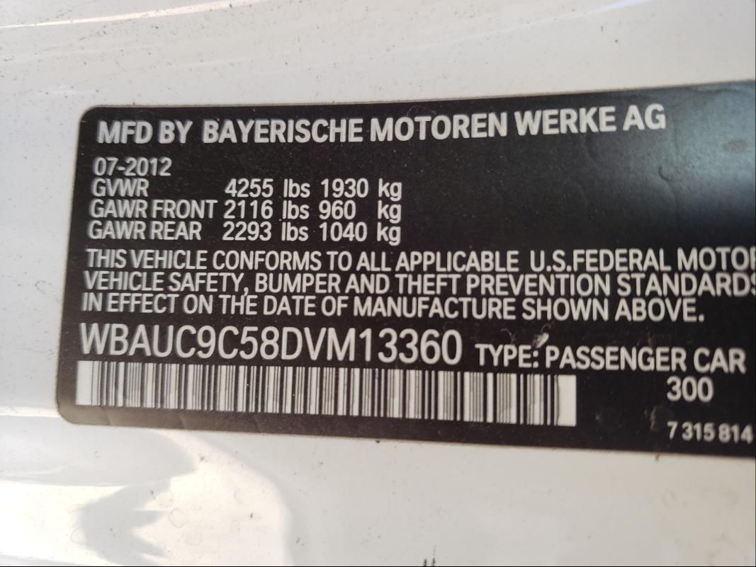 2013 BMW 135 I WBAUC9C58DVM13360