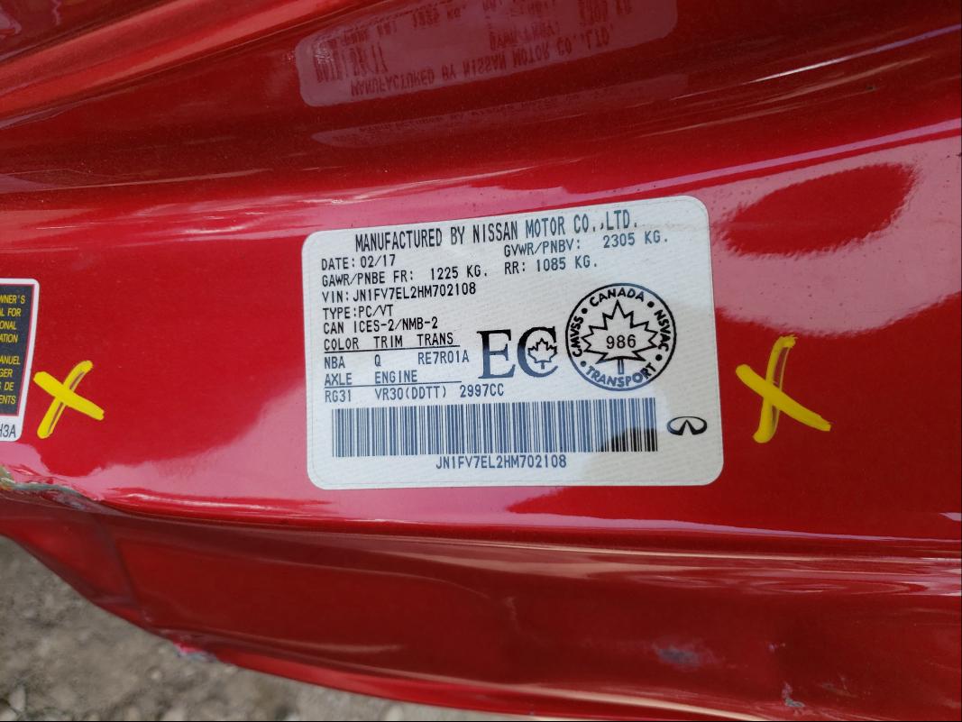2017 INFINITI Q60 RED SP JN1FV7EL2HM702108