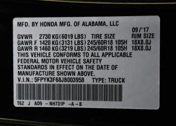 2018 HONDA RIDGELINE 5FPYK3F68JB003958