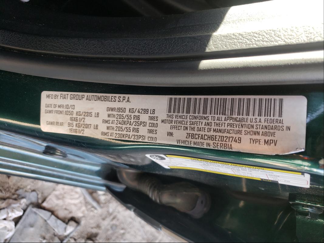 2014 FIAT 500L LOUNG ZFBCFACH6EZ021749