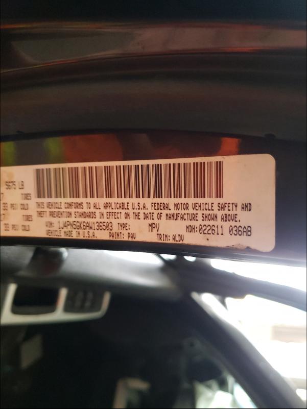 2010 JEEP LIBERTY LI 1J4PN5GK6AW136503