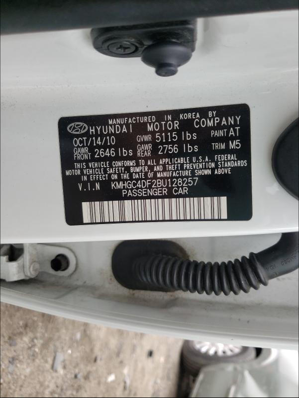 2011 HYUNDAI GENESIS 4. KMHGC4DF2BU128257