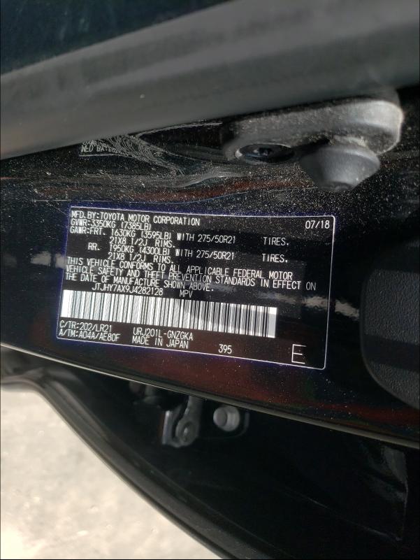 2018 LEXUS LX 570 JTJHY7AX9J4282128