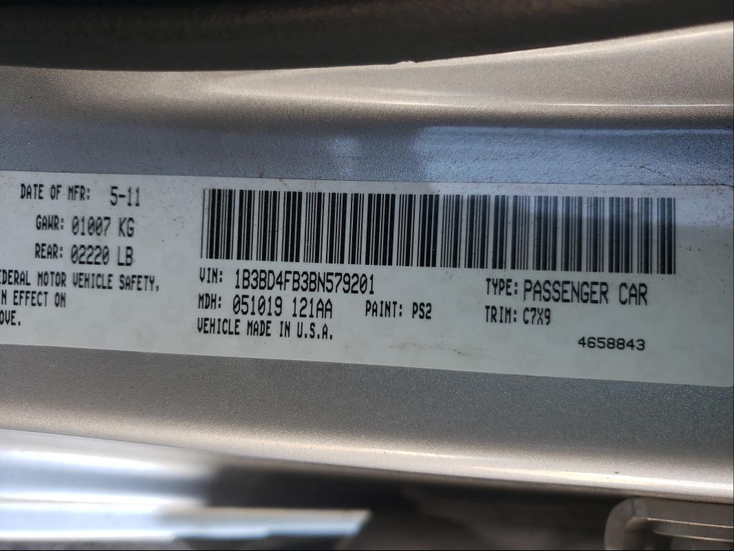 2011 DODGE AVENGER EX 1B3BD4FB3BN579201