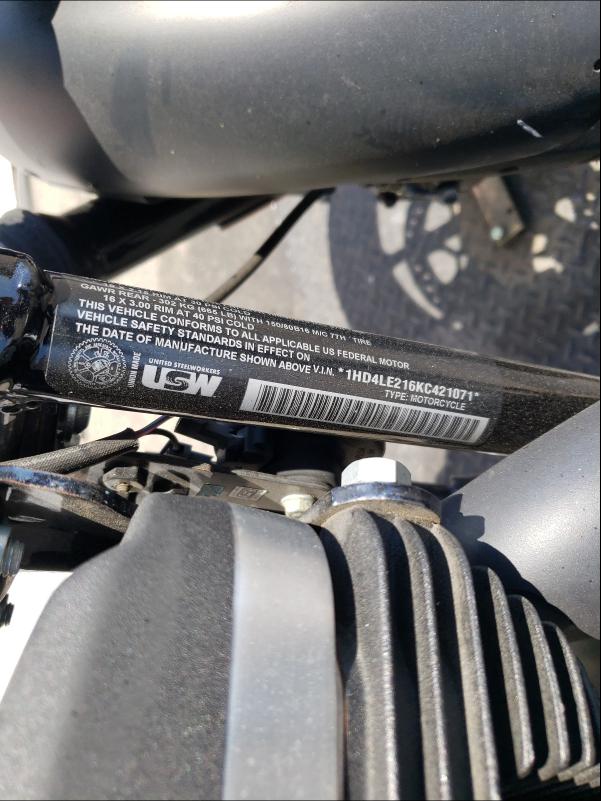 2019 HARLEY-DAVIDSON XL883 N 1HD4LE216KC421071