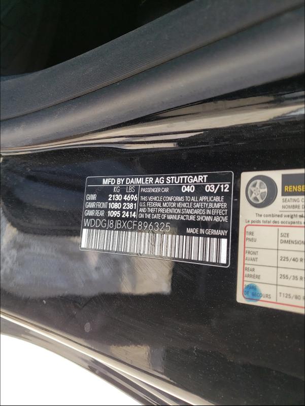 2012 MERCEDES-BENZ C 350 4MAT WDDGJ8JBXCF896325