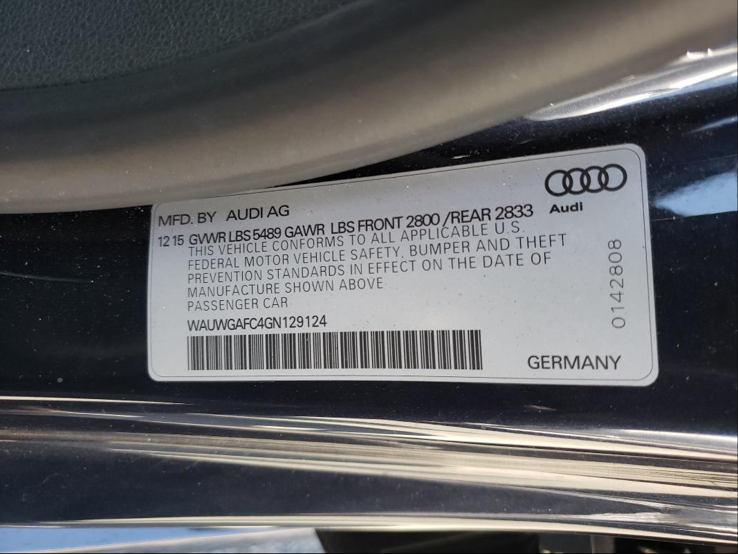 2016 AUDI A7 PREMIUM WAUWGAFC4GN129124