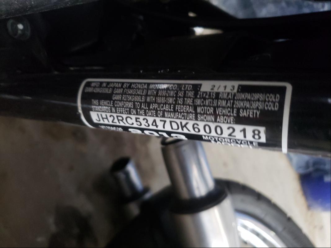 2013 HONDA VT750 C2F JH2RC5347DK600218