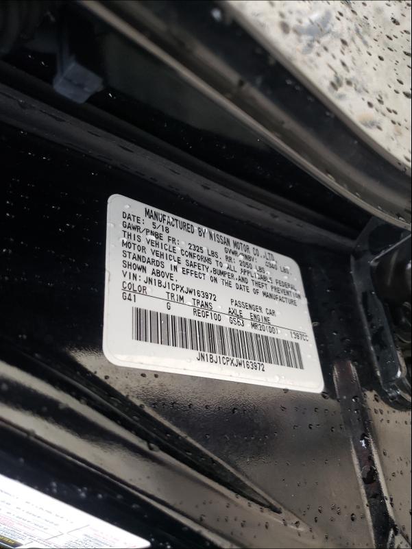 JN1BJ1CPXJW163972 Nissan Rogue Spor 2018. Фото: 9