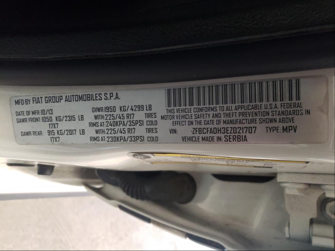 2014 FIAT 500L TREKK ZFBCFADH3EZ021707
