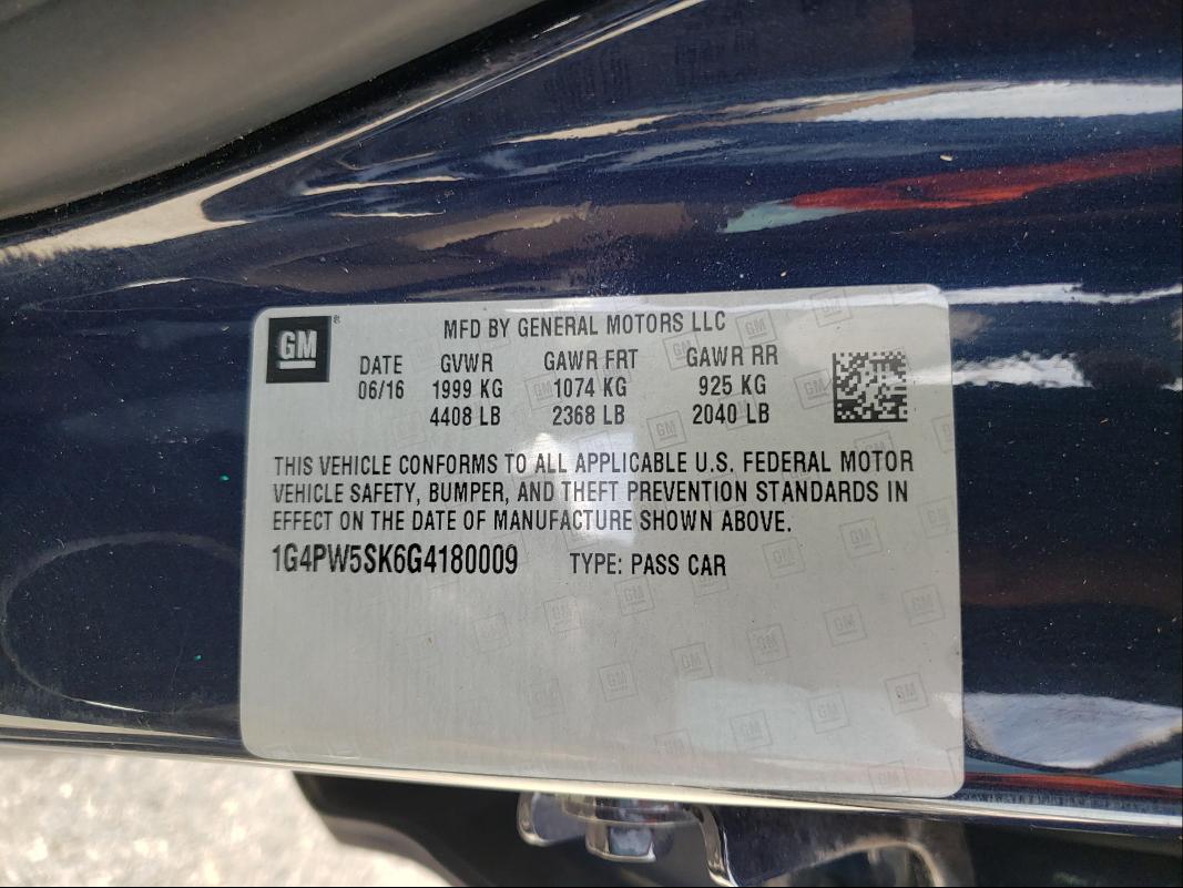 2016 BUICK VERANO SPO 1G4PW5SK6G4180009