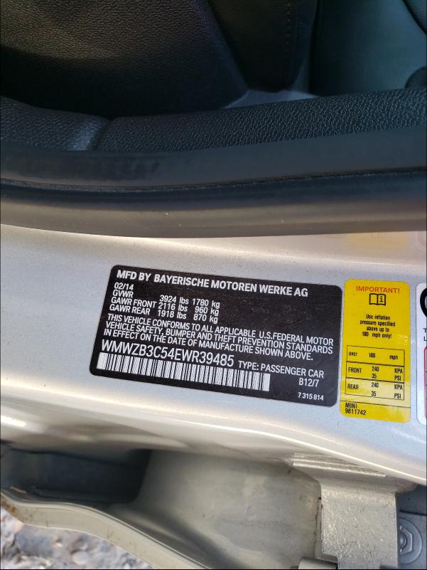 2014 MINI COOPER COU WMWZB3C54EWR39485