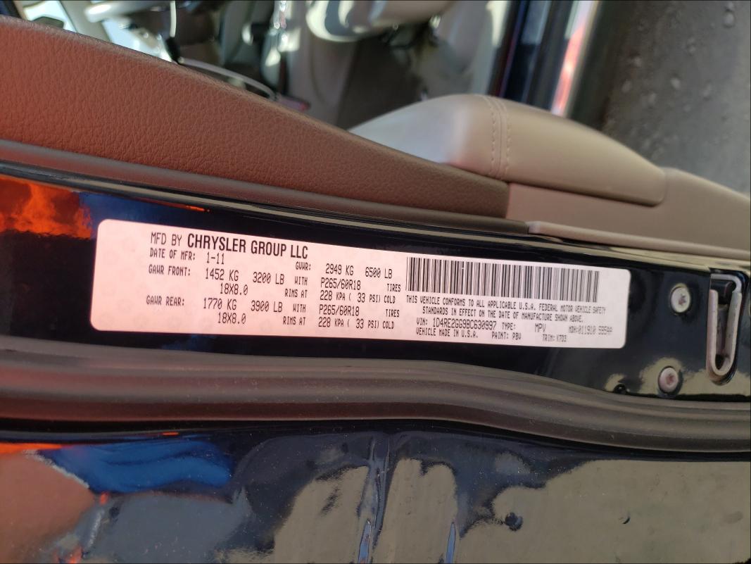 2011 DODGE DURANGO EX 1D4RE2GG9BC630997