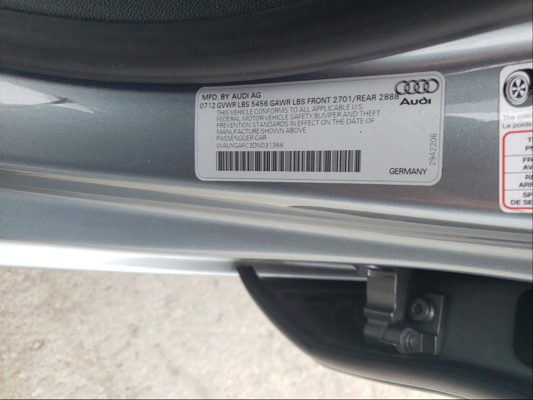 2013 AUDI A7 PREMIUM WAUYGAFC3DN031366