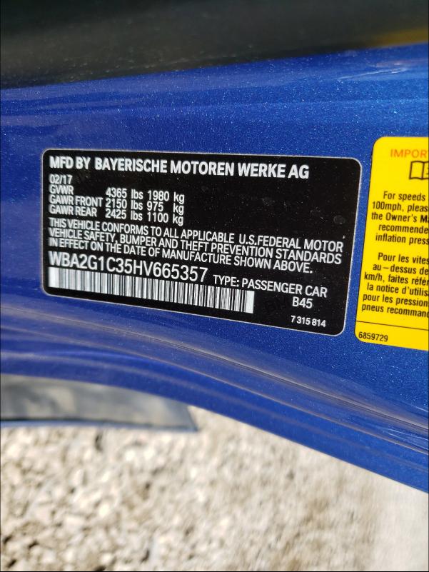 2017 BMW M240I WBA2G1C35HV665357