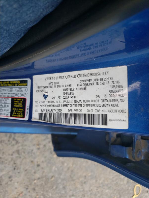 2020 TOYOTA YARIS LE 3MYDLBJV5LY700932