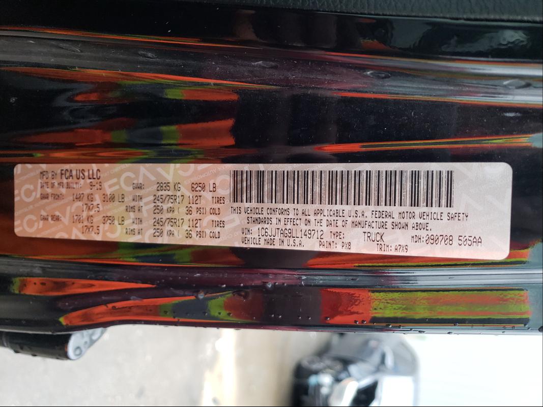 2020 JEEP GLADIATOR 1C6JJTAG9LL149712