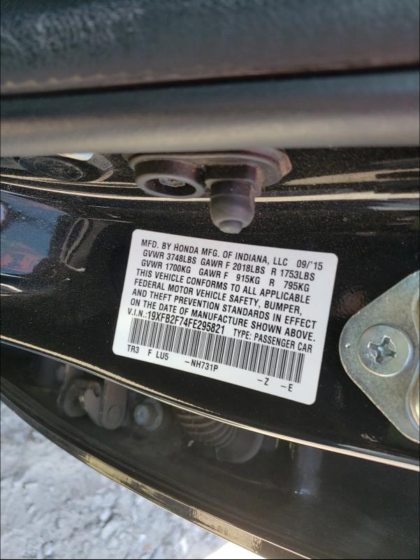 2015 HONDA CIVIC SE 19XFB2F74FE295821