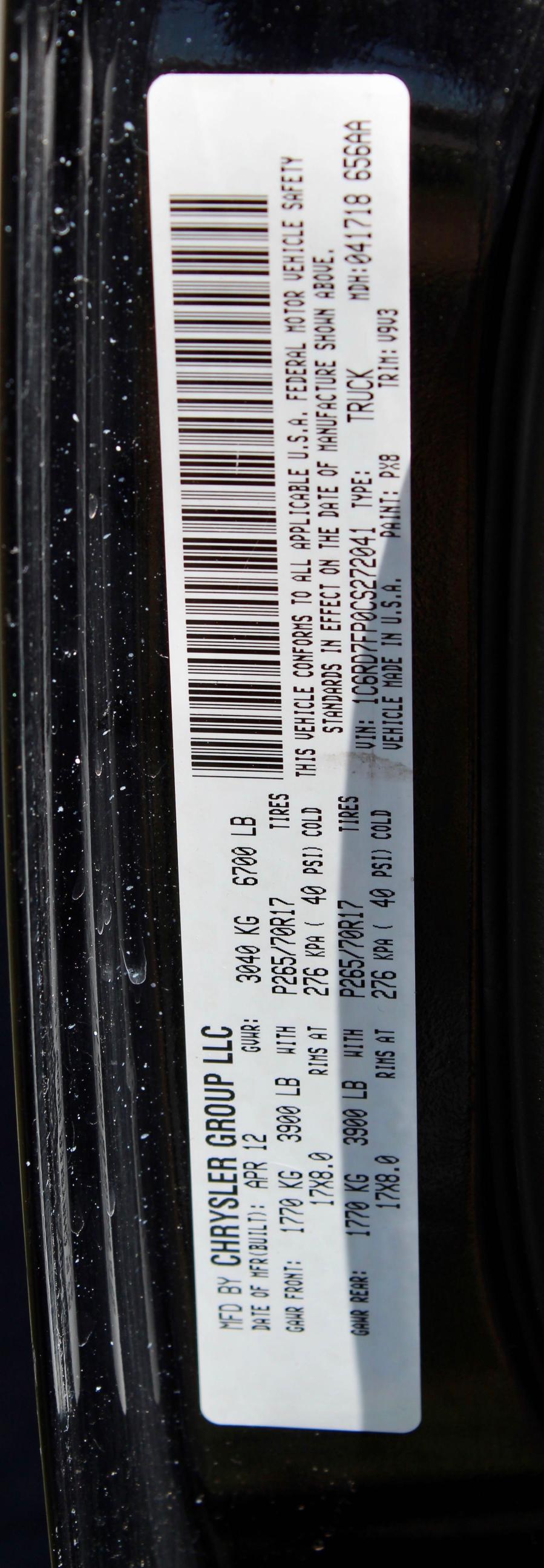 2012 DODGE RAM 1500 S 1C6RD7FP0CS272041
