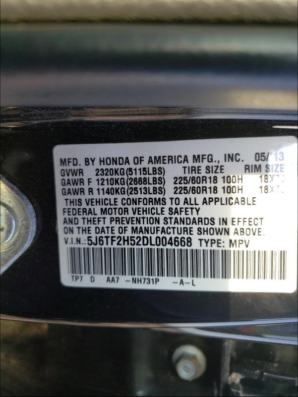 2013 HONDA CROSSTOUR 5J6TF2H52DL004668