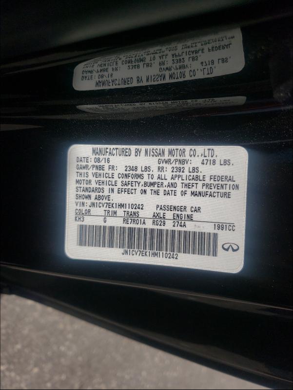 2017 INFINITI Q60 BASE JN1CV7EK1HM110242