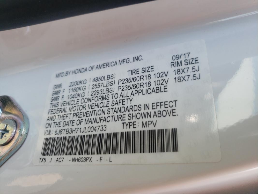 2018 ACURA RDX ADVANC 5J8TB3H71JL004733