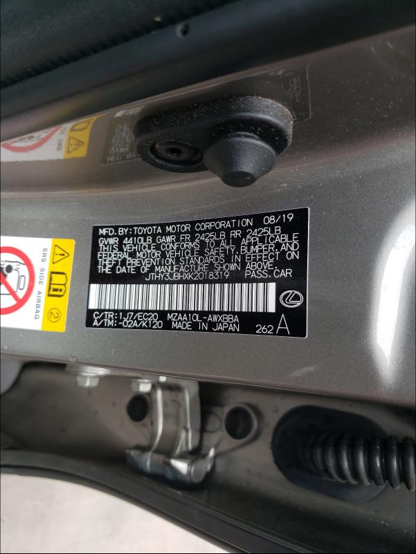 2019 LEXUS UX 200 JTHY3JBHXK2018319