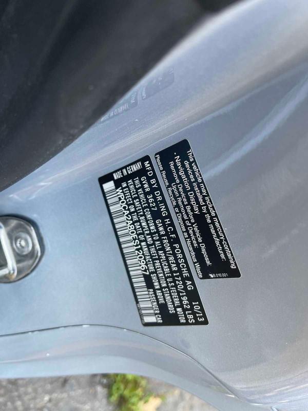 2014 PORSCHE BOXSTER WP0CA2A80ES120967