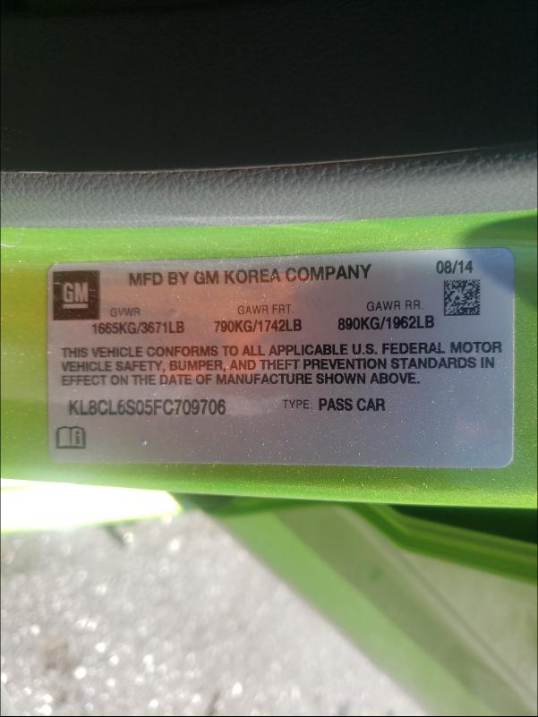 2015 CHEVROLET SPARK EV 2 KL8CL6S05FC709706