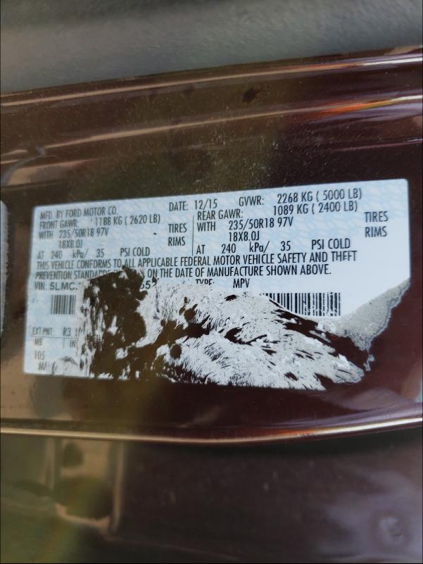 2016 LINCOLN MKC PREMIE 5LMCJ1D90GUJ21552