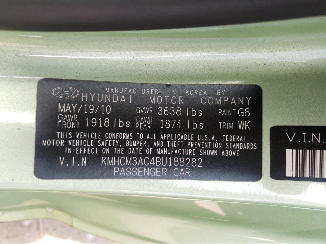 2011 HYUNDAI ACCENT GL KMHCM3AC4BU188282