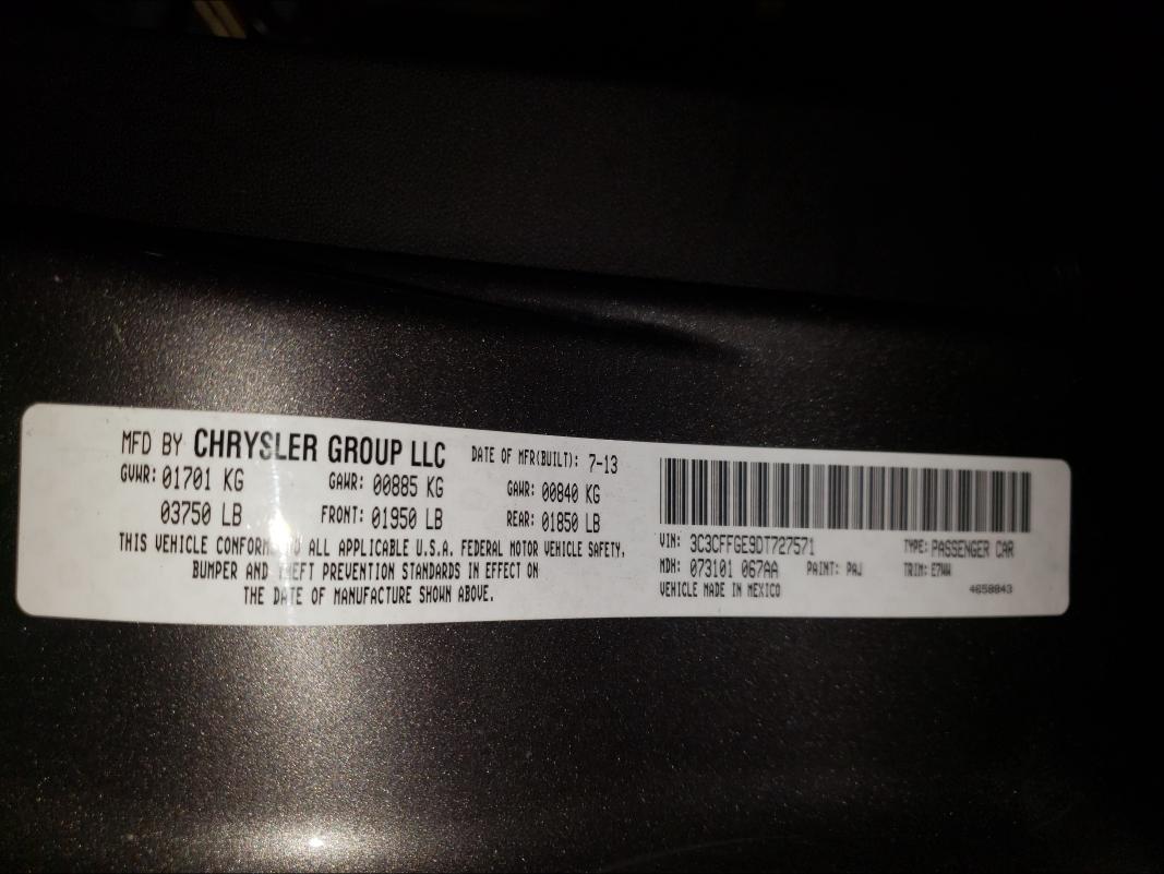 2013 FIAT 500 ELECTR 3C3CFFGE9DT727571